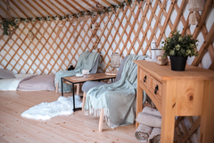 Glamping Boho jurta v Kostici u Břeclavi - interiér